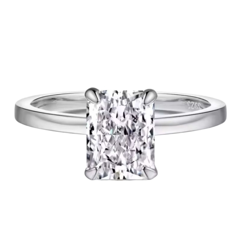 Radiant Cut Moissanite Diamond Engagement Ring 3 CT Size 8 Anniversary Wedding - Picture 3 of 11